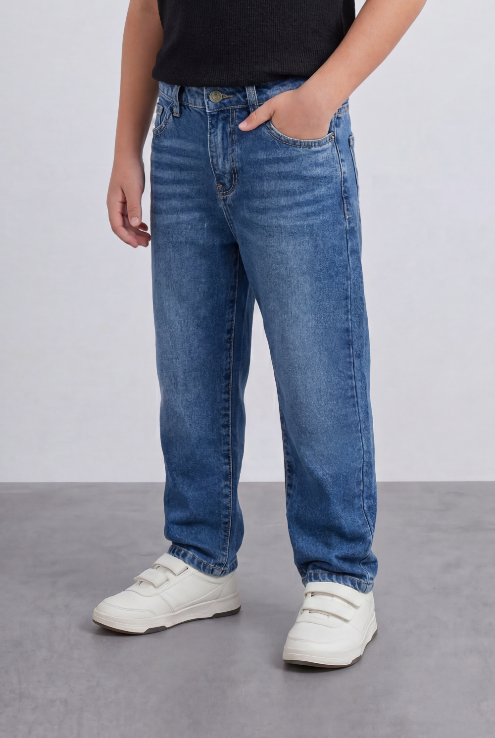 Boy's Tomato Store Boyfriend Denim Pants Mid Rise Flow Washed Vintage Finish