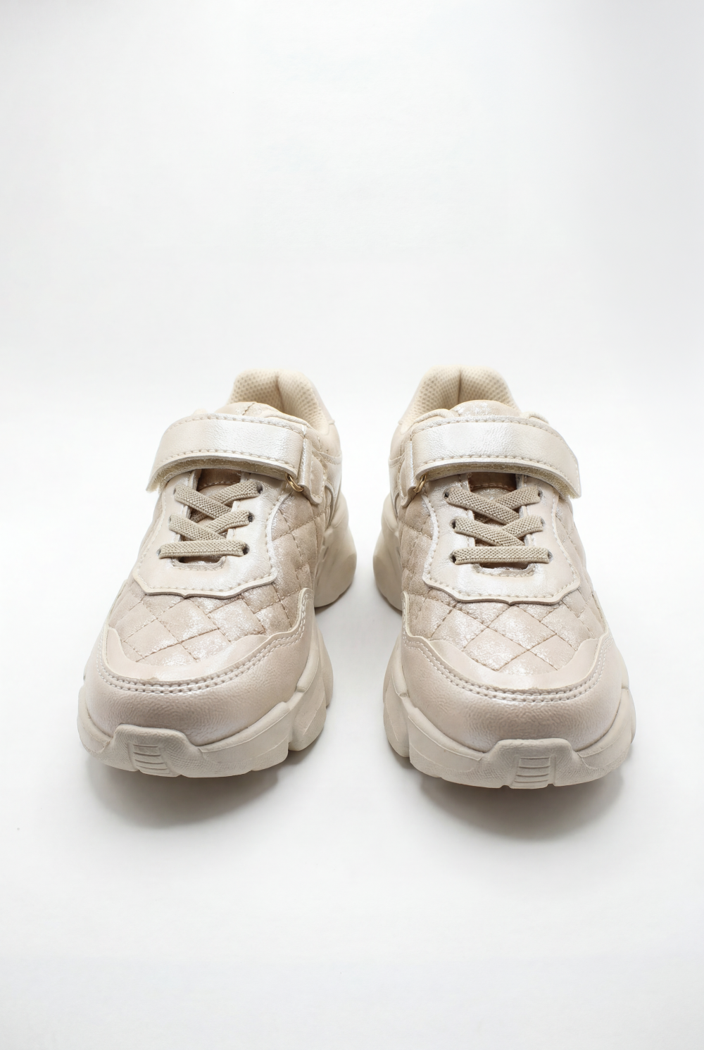 Girl's Textured Chunky Sneaker Side Panels Wide Hook And Loop Strap Chunky Durability Smooth Stride Shoes