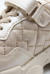 Girl's Textured Chunky Sneaker Side Panels Wide Hook And Loop Strap Chunky Durability Smooth Stride Shoes