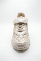 Girl's Textured Chunky Sneaker Side Panels Wide Hook And Loop Strap Chunky Durability Smooth Stride Shoes