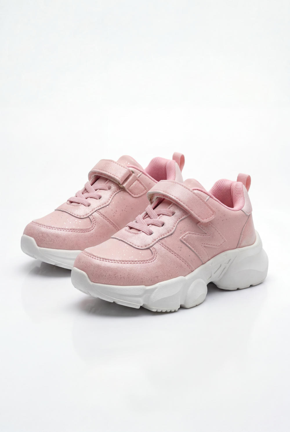 Girl's Bold Chunky Trainer Sculpted Midsole Provides Structured Feel Excellent Stability All-Day Elastic Laces Shoes