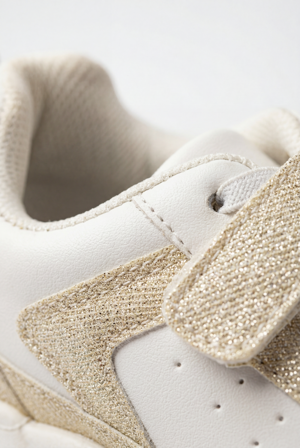 Girl's Sparkly Chunky Trainer Hook And Loop Strap Handy Heel Pull Tab Easy Secure Fit Shoes