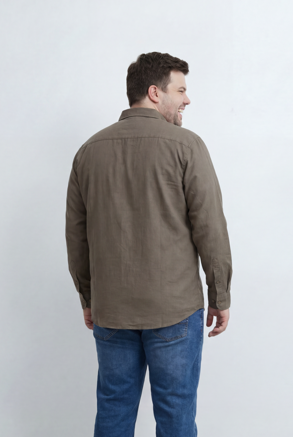 Men’s Tomato Store Big Size Button Down Shirt With  Relaxed Fit Classic Collar Design