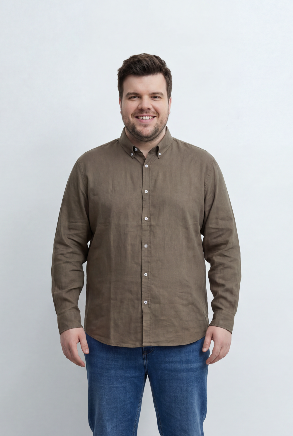 Men’s Tomato Store Big Size Button Down Shirt With  Relaxed Fit Classic Collar Design