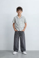 Boy’s Tomato Store Resort Shirt Regular Fit Soft Washed Texture Open Collar Design