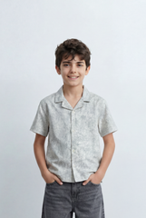 Boy’s Tomato Store Resort Shirt Regular Fit Soft Washed Texture Open Collar Design
