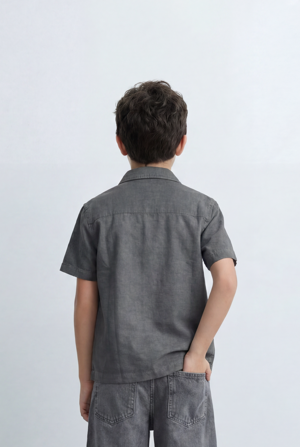 Boy’s Tomato Store Resort Shirt Regular Fit Soft Washed Texture Open Collar Design