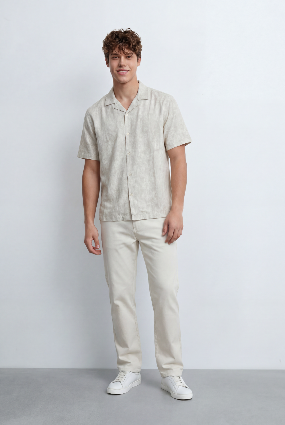 Men’s Tomato Store Resort Shirt Soft Washed Texture Open Collar Design Regular Fit