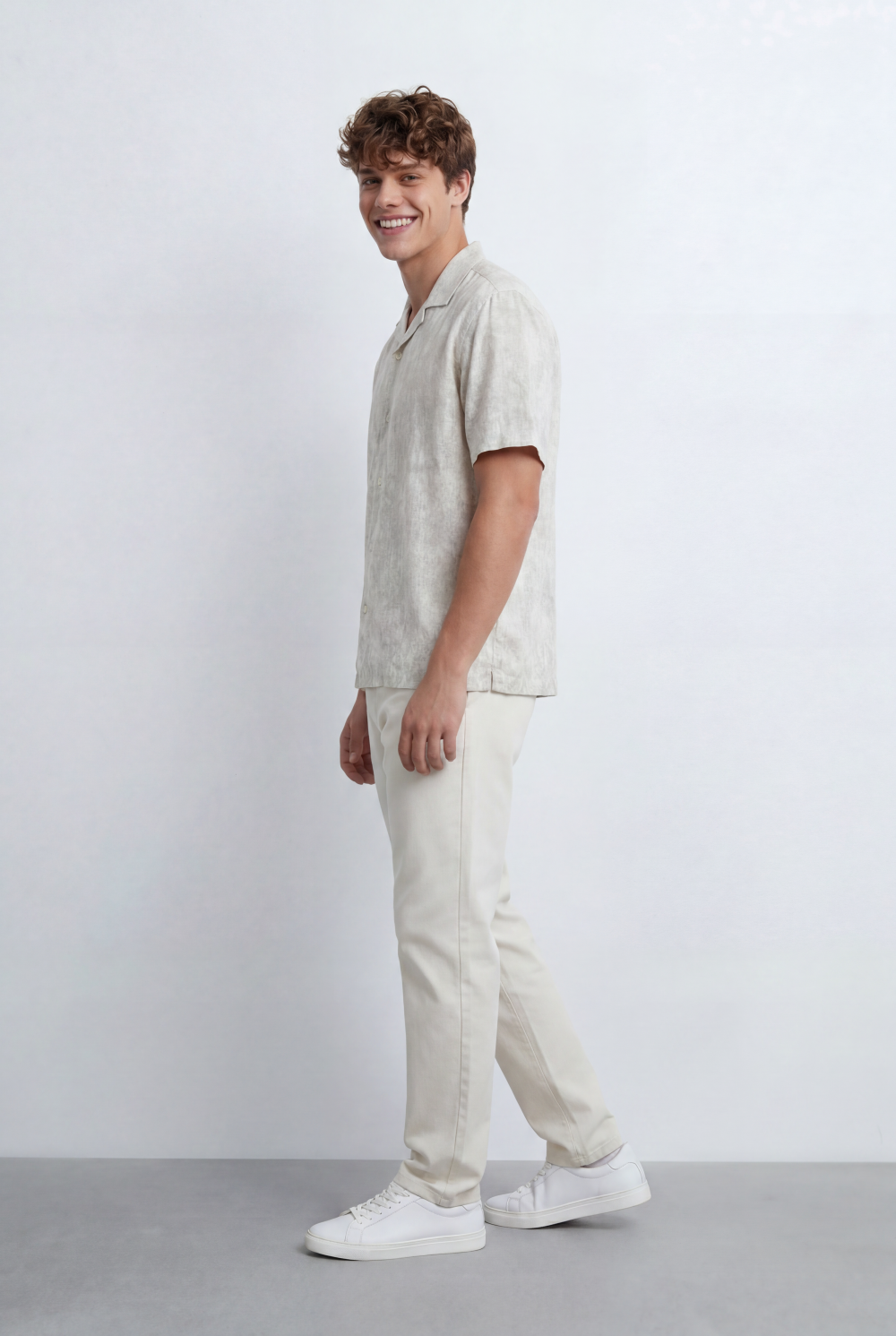 Men’s Tomato Store Resort Shirt Soft Washed Texture Open Collar Design Regular Fit