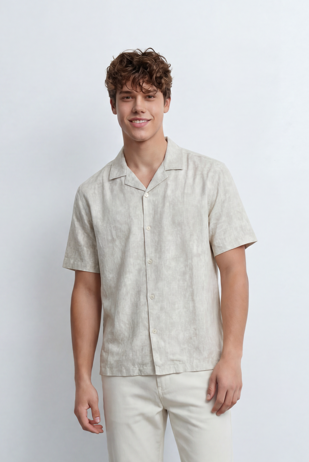 Men’s Tomato Store Resort Shirt Soft Washed Texture Open Collar Design Regular Fit