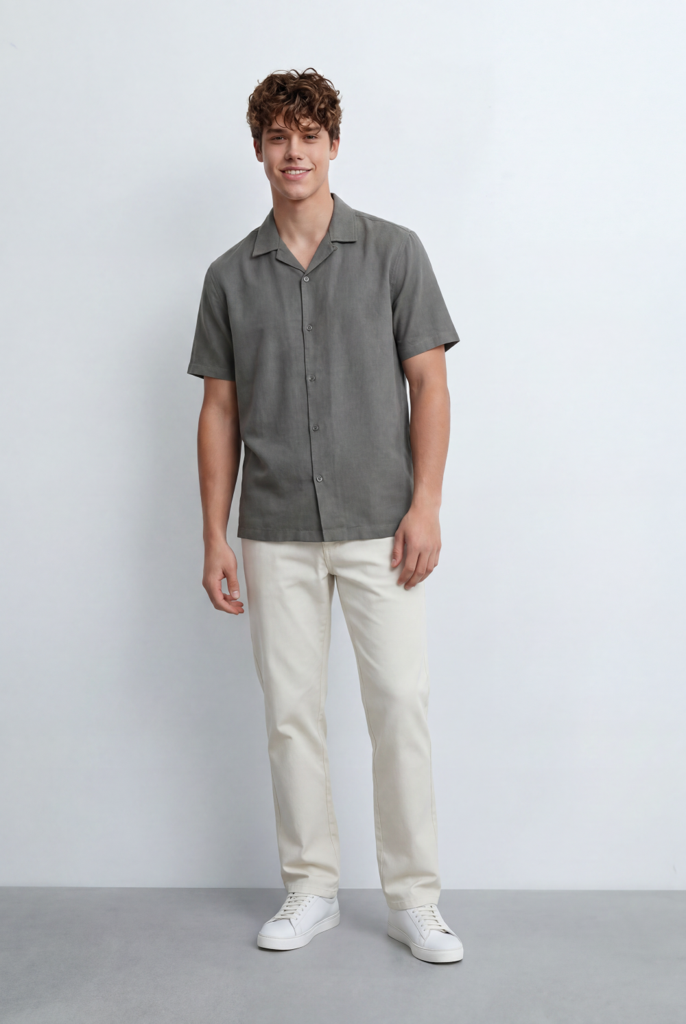 Men’s Tomato Store Resort Shirt Soft Washed Texture Open Collar Design Regular Fit