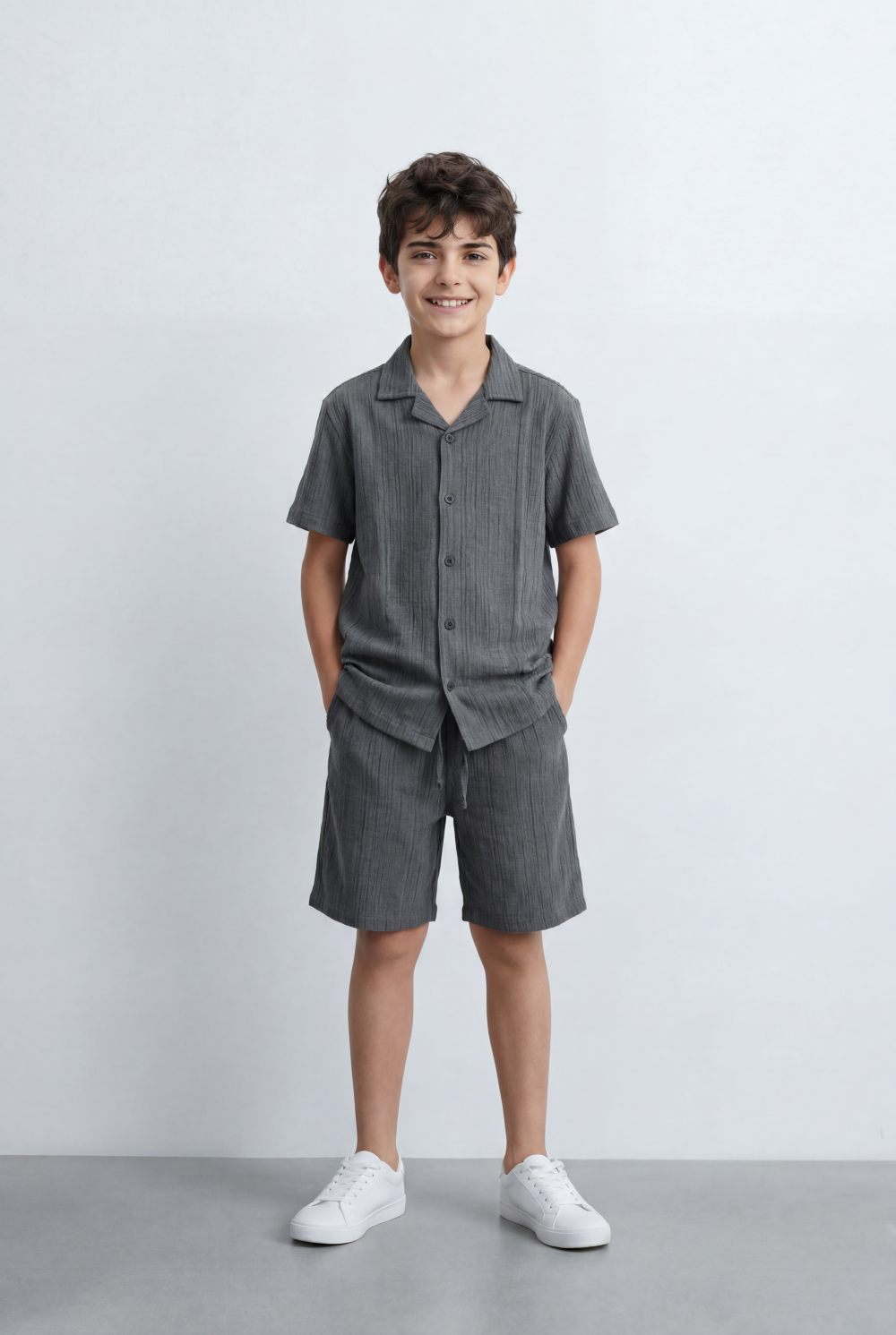 Boy’s Tomato Store Matching Set Featuring Textured Resort Regular Fit Outfit