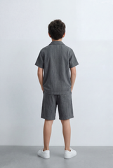 Boy’s Tomato Store Matching Set Featuring Textured Resort Regular Fit Outfit