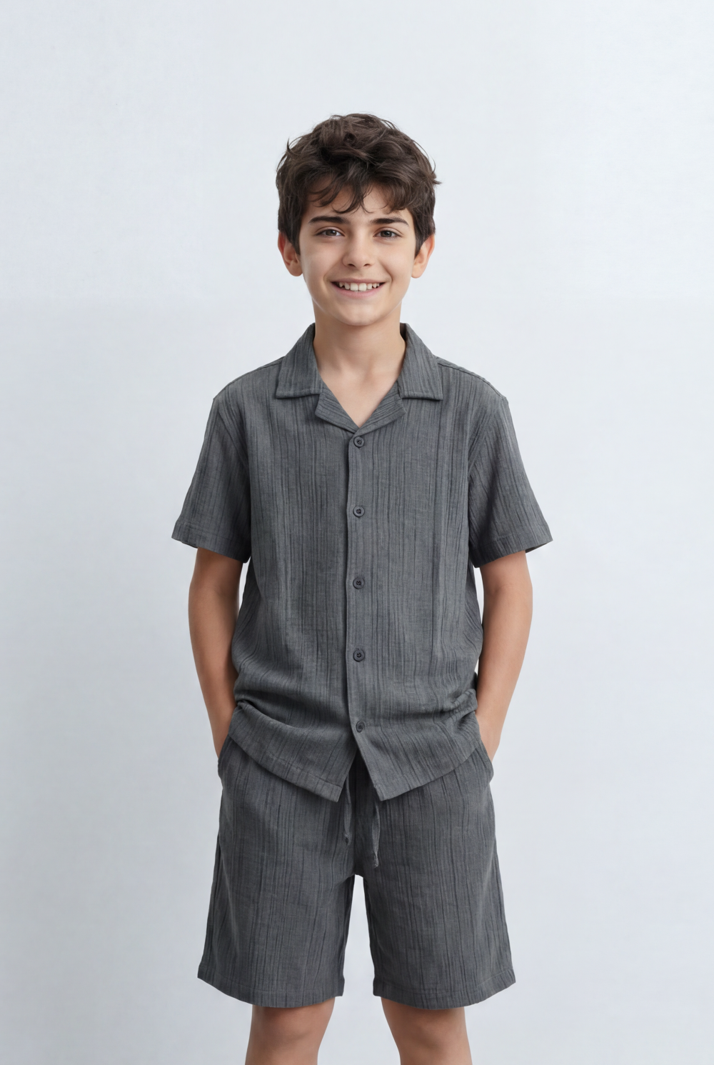 Boy’s Tomato Store Matching Set Featuring Textured Resort Regular Fit Outfit