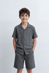 Boy’s Tomato Store Matching Set Featuring Textured Resort Regular Fit Outfit