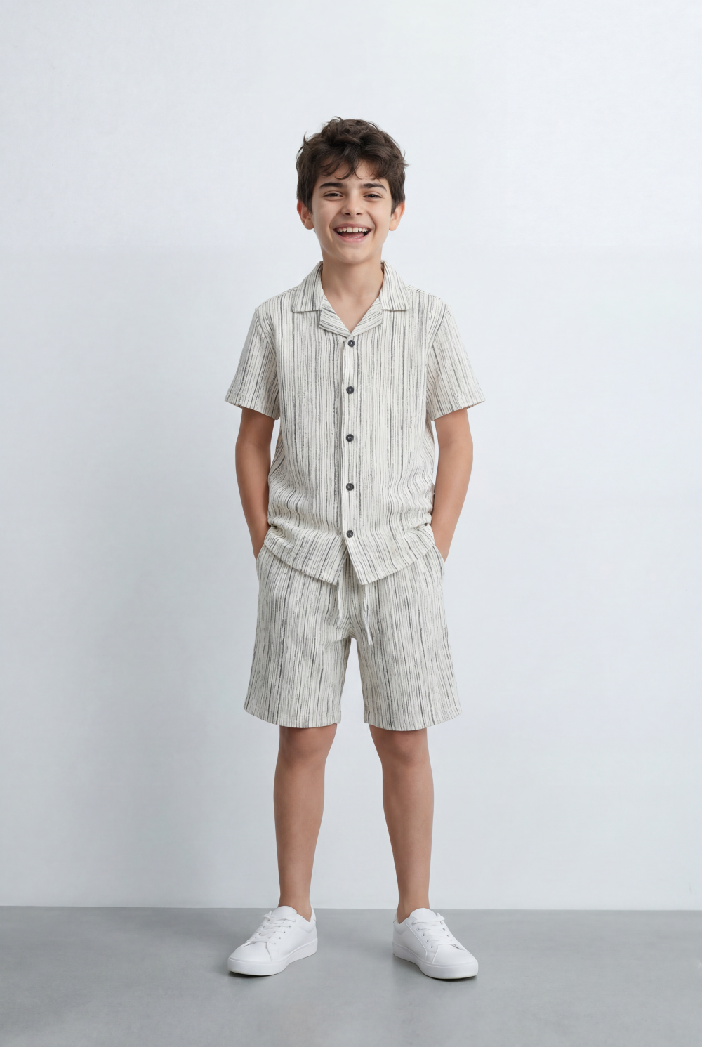 Boy’s Tomato Store Matching Set Featuring Textured Resort Regular Fit Outfit