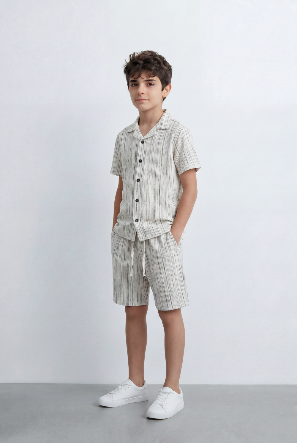 Boy’s Tomato Store Matching Set Featuring Textured Resort Regular Fit Outfit