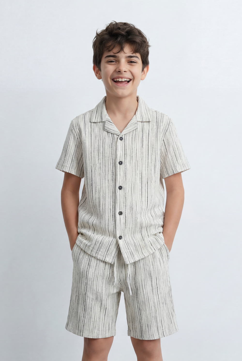 Boy’s Tomato Store Matching Set Featuring Textured Resort Regular Fit Outfit