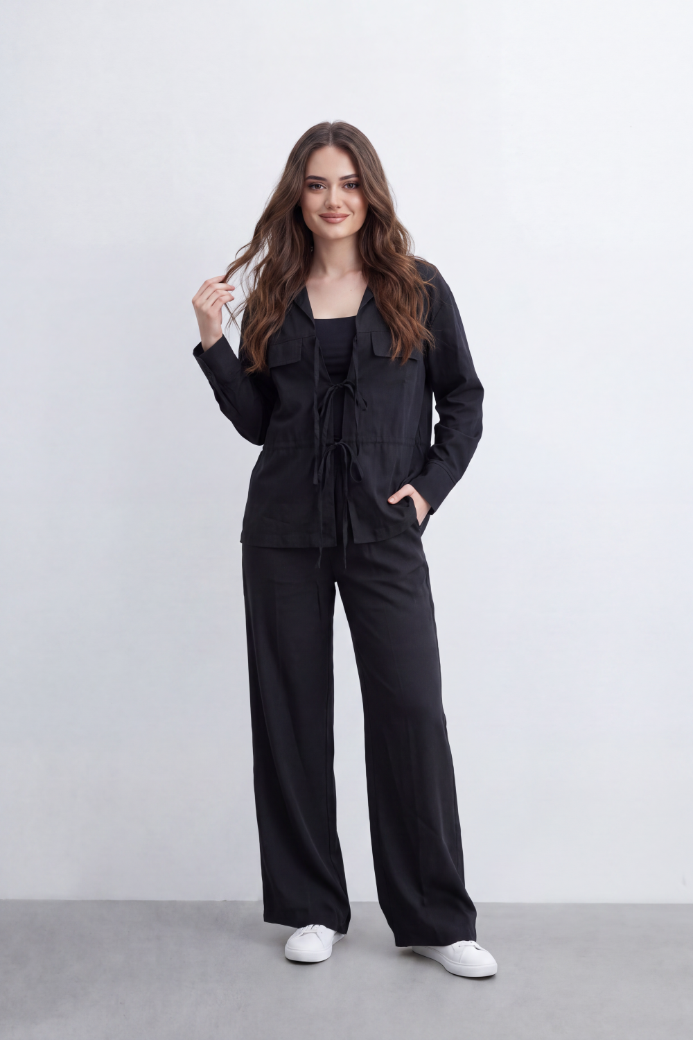 Women's Tomato Store Lightweight Woven Co-Ord Set Utility Pocket Detail Soft Tailored Silhouette Outfit