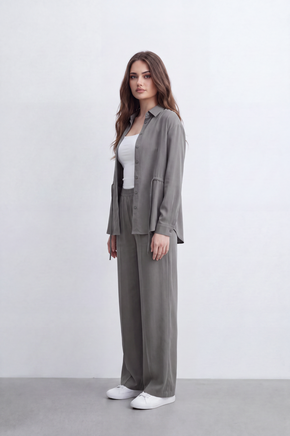 Women's Tomato Store Lightweight Woven Co-Ord Set Utility Pocket Detail Soft Tailored Silhouette Outfit