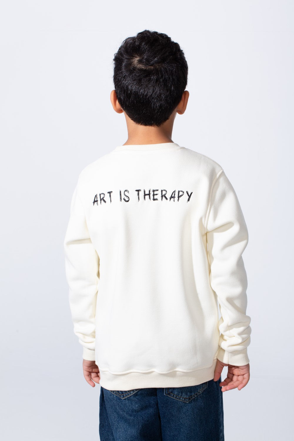 Boy’s Art Print Slim Fit Crew Neck Long Sleeves Sweatshirt