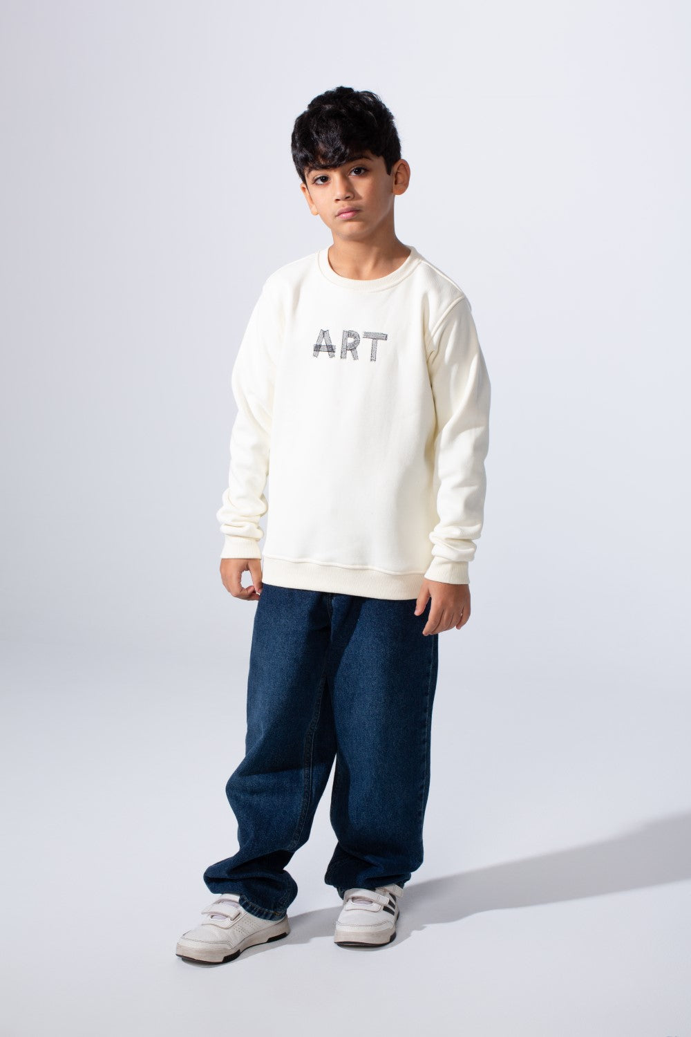 Boy’s Art Print Slim Fit Crew Neck Long Sleeves Sweatshirt