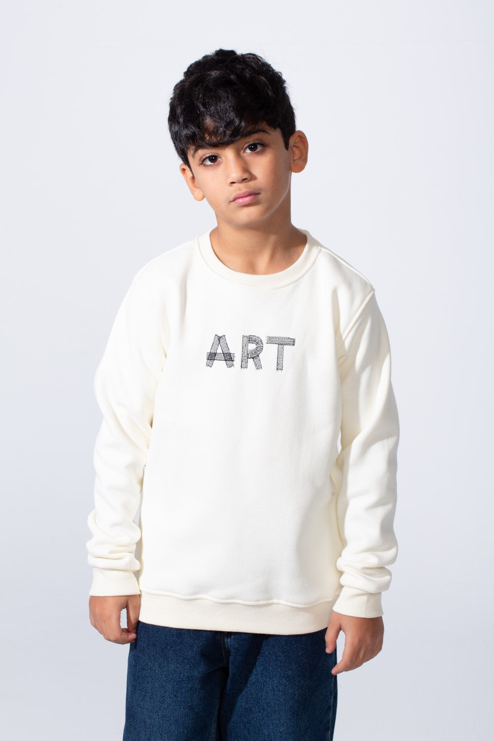 Boy’s Art Print Slim Fit Crew Neck Long Sleeves Sweatshirt