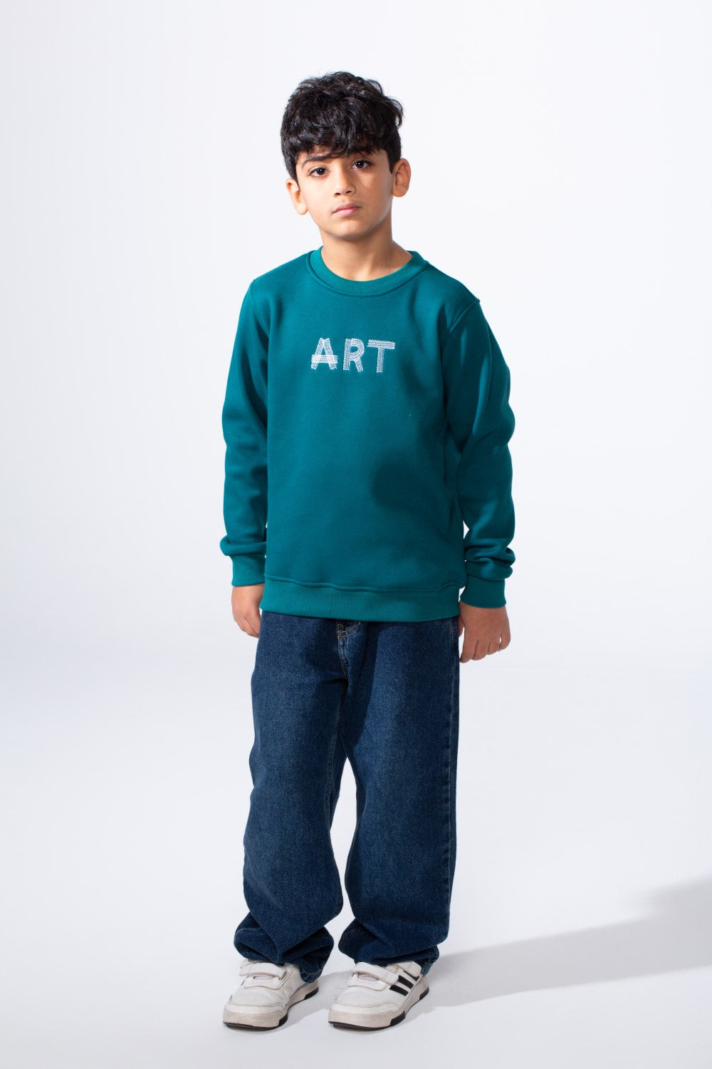 Boy’s Art Print Slim Fit Crew Neck Long Sleeves Sweatshirt