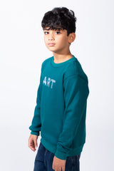 Boy’s Art Print Slim Fit Crew Neck Long Sleeves Sweatshirt