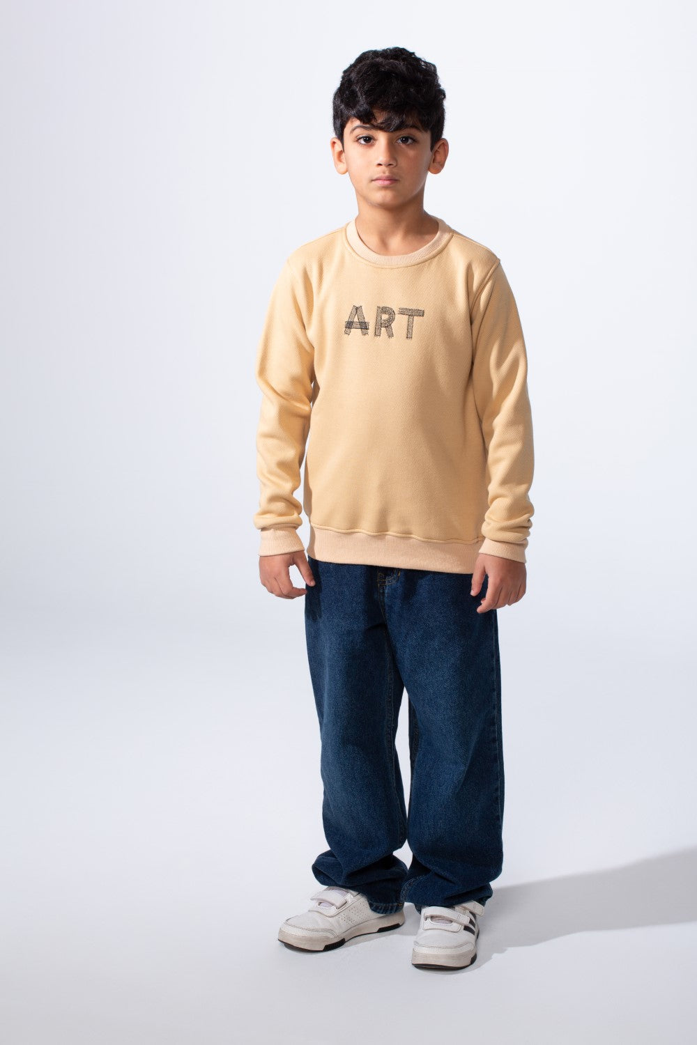 Boy’s Art Print Slim Fit Crew Neck Long Sleeves Sweatshirt