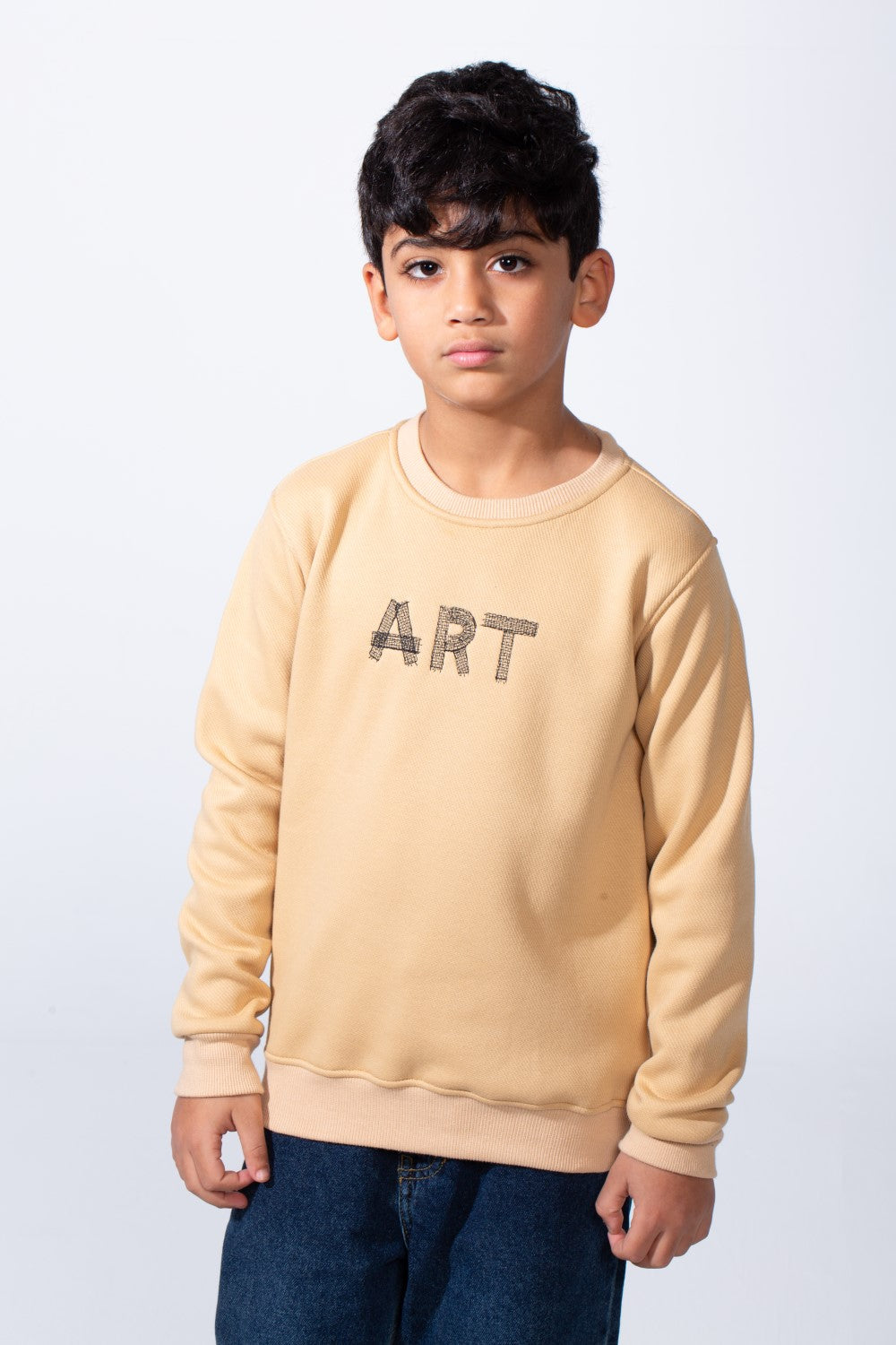 Boy’s Art Print Slim Fit Crew Neck Long Sleeves Sweatshirt
