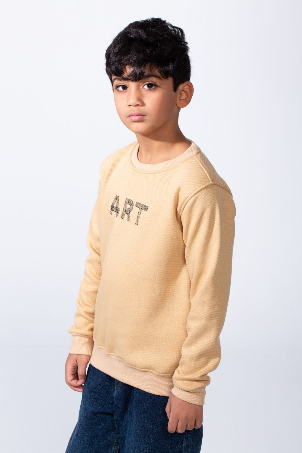 Boy’s Art Print Slim Fit Crew Neck Long Sleeves Sweatshirt