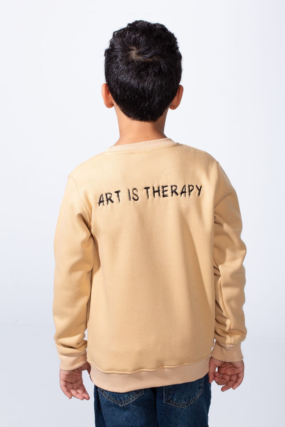 Boy’s Art Print Slim Fit Crew Neck Long Sleeves Sweatshirt
