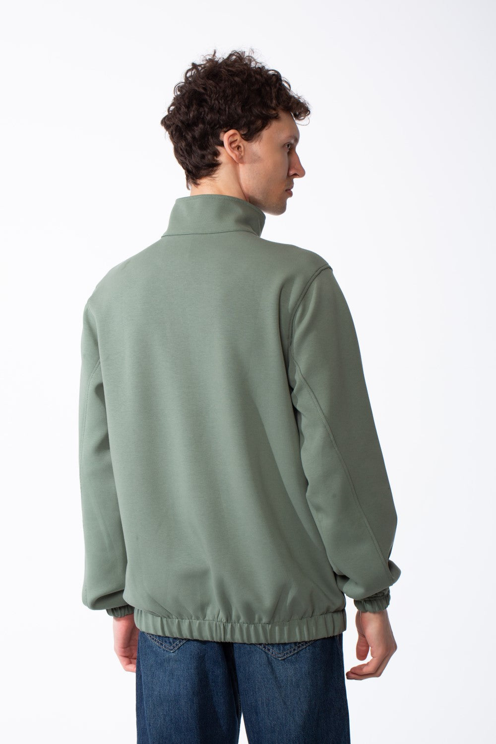 ゆきめ Men's Quarter-Zip Mock Neck Sweatshirt | Paneled Design – Tomato Store