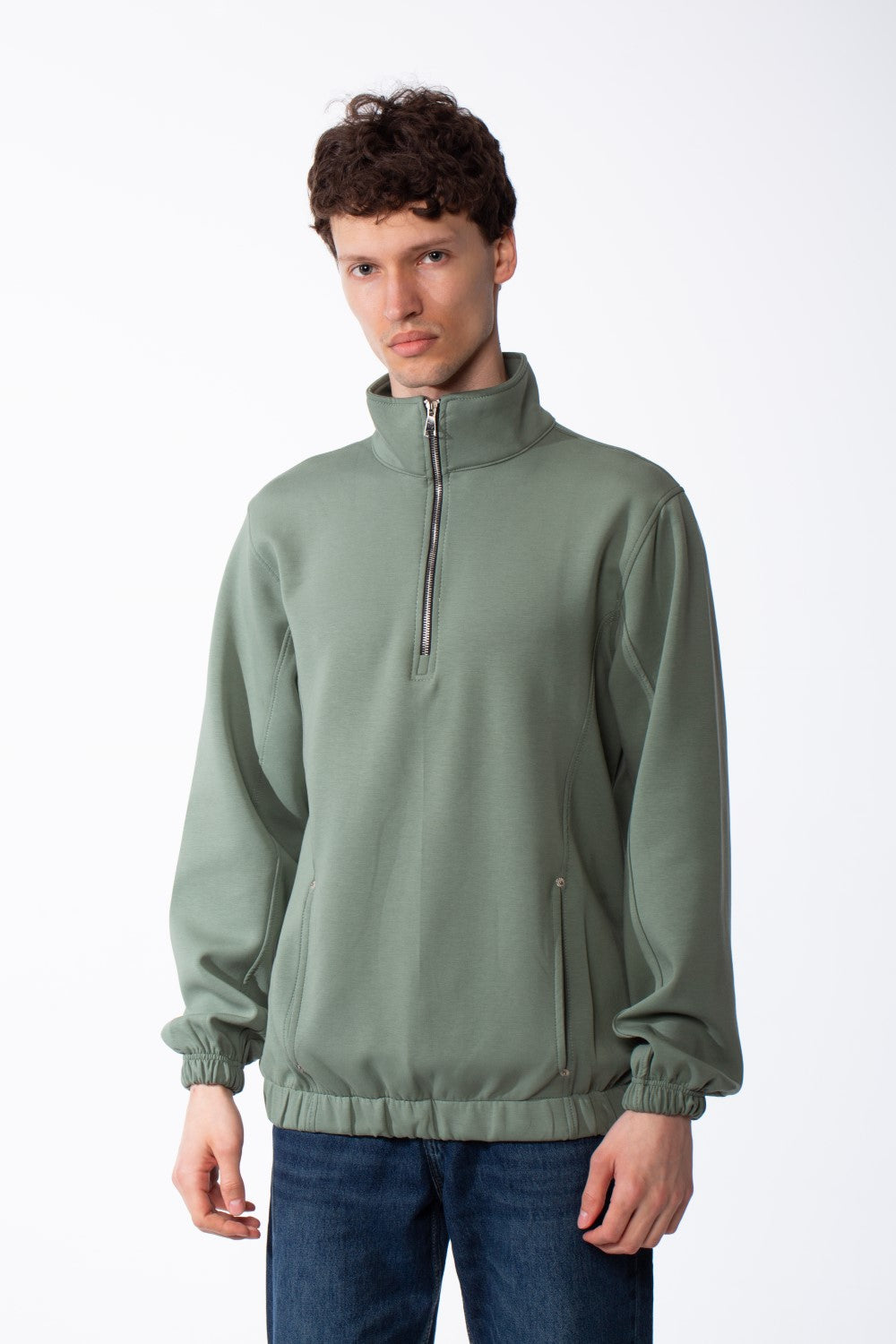 Men's Quarter-Zip Mock Neck Sweatshirt | Paneled Design – Tomato Store