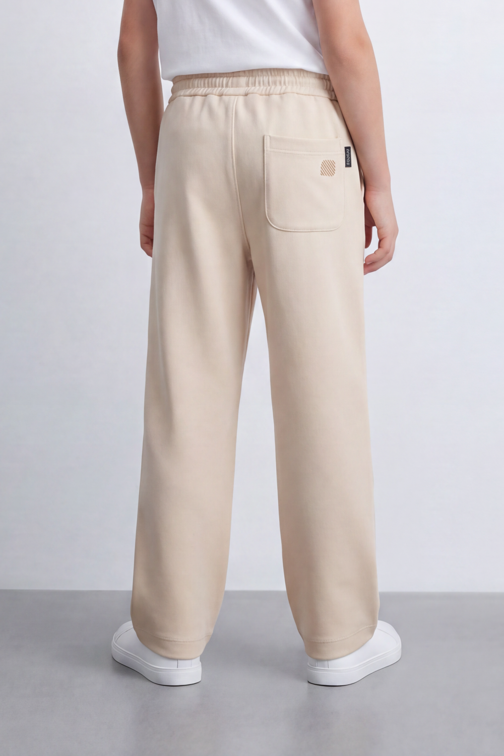 Boy's Tomato Store Everyday Drift Sweatpants Smooth Matte Texture Pull On Waist Drawcord Detail Slant Pockets Back Patch Label