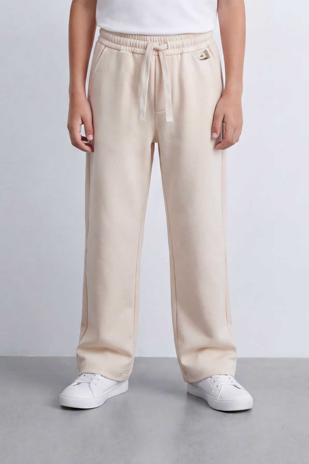 Boy's Tomato Store Everyday Drift Sweatpants Smooth Matte Texture Pull On Waist Drawcord Detail Slant Pockets Back Patch Label