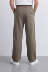 Boy's Tomato Store Everyday Drift Sweatpants Smooth Matte Texture Pull On Waist Drawcord Detail Slant Pockets Back Patch Label