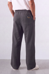 Men’s Tomato Store Wide Sweatpants Matte Brushed Texture Elastic Waist Contrast Drawcord Badge Patch