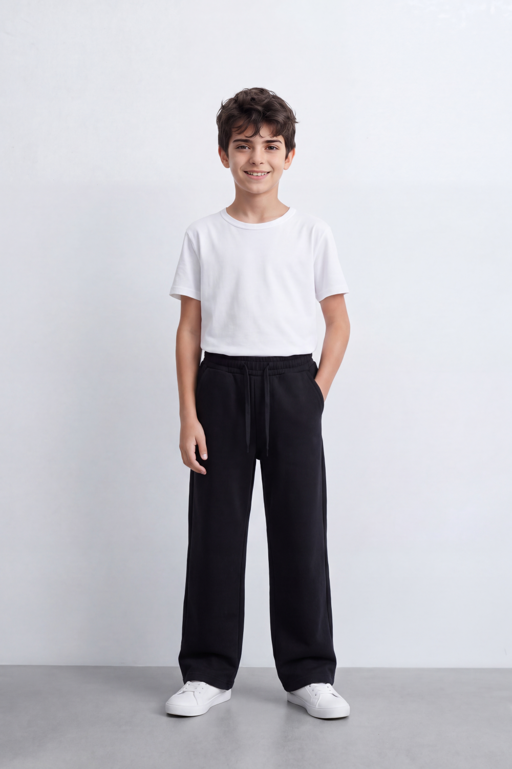 Boy's Tomato Store Cloud Soft Oversized Sweatpants Smooth Brushed Surface Pull On Waist Drawcord Side Pockets Back Patch Pockets