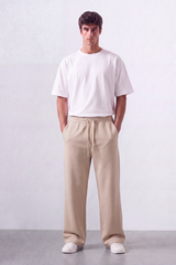 Men’s Tomato Store Soft Flow Sweatpants Smooth Brushed Texture Elastic Drawcord Waist Side Pockets Back Patch Pockets