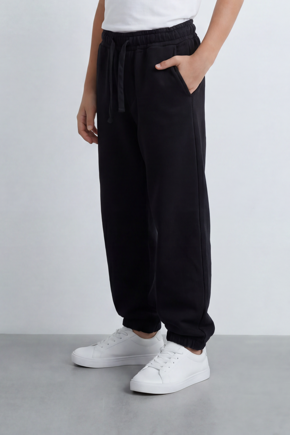 Boy's Tomato Store Cloud Jogger Sweatpants Plain Washed Surface With Soft Brushed Texture Relaxed Tapered Shape Elastic Waist Oversize