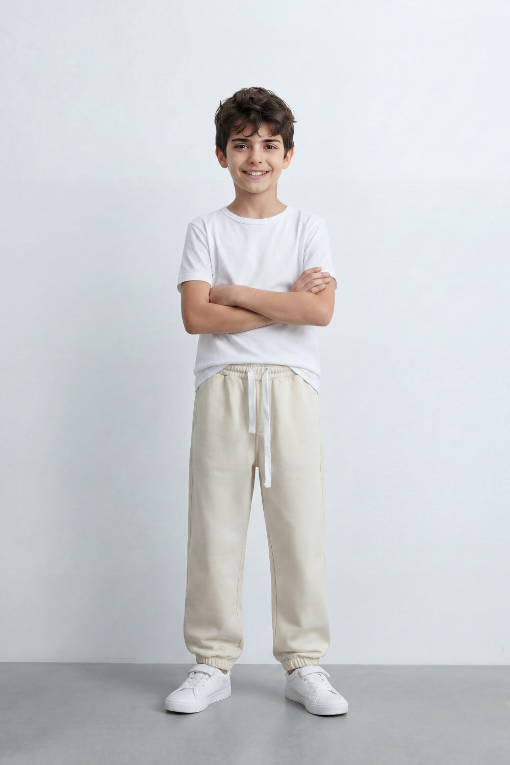 Boy's Tomato Store Cloud Jogger Sweatpants Plain Washed Surface With Soft Brushed Texture Relaxed Tapered Shape Elastic Waist Oversize