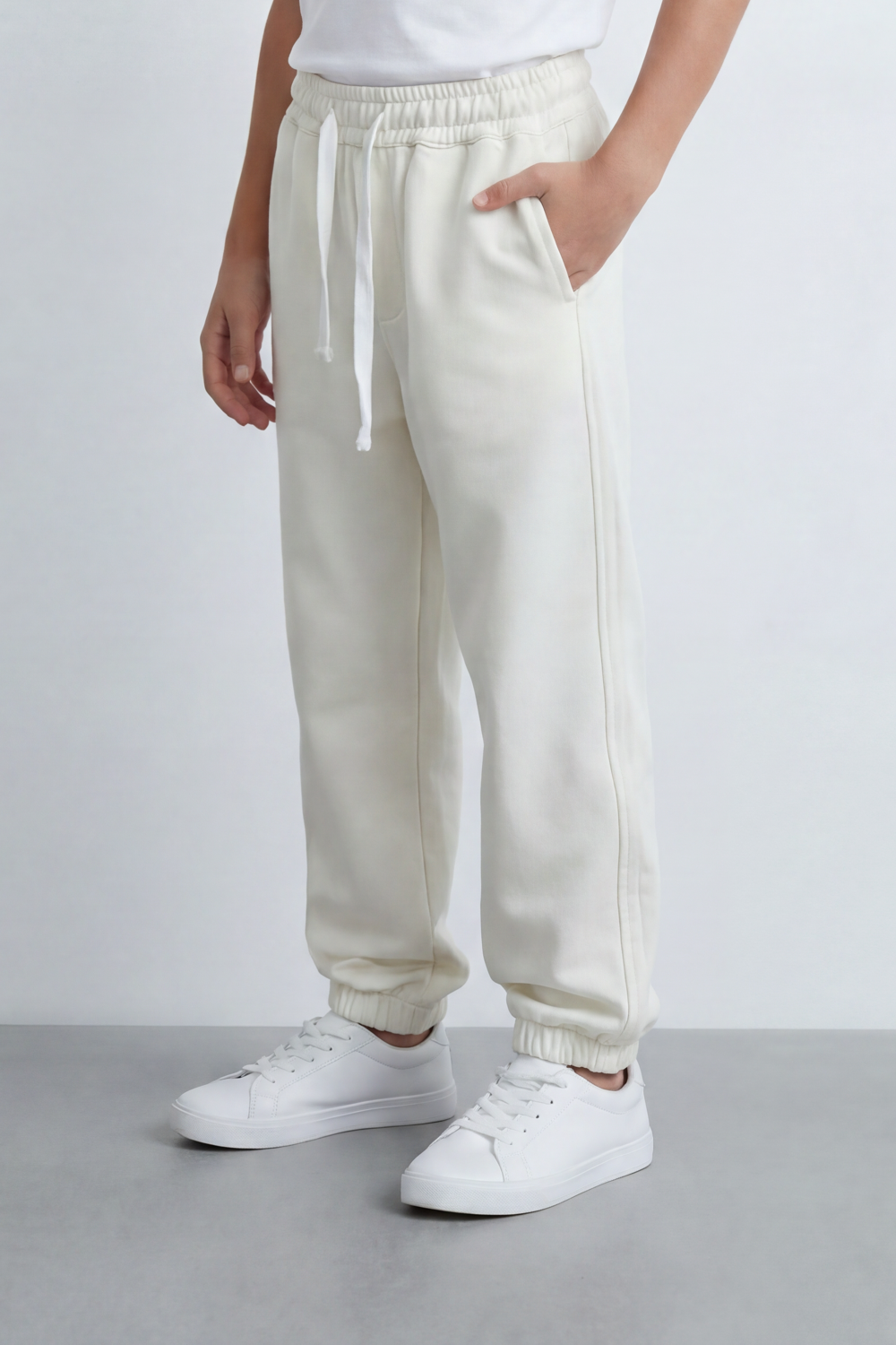 Boy's Tomato Store Cloud Jogger Sweatpants Plain Washed Surface With Soft Brushed Texture Relaxed Tapered Shape Elastic Waist Oversize
