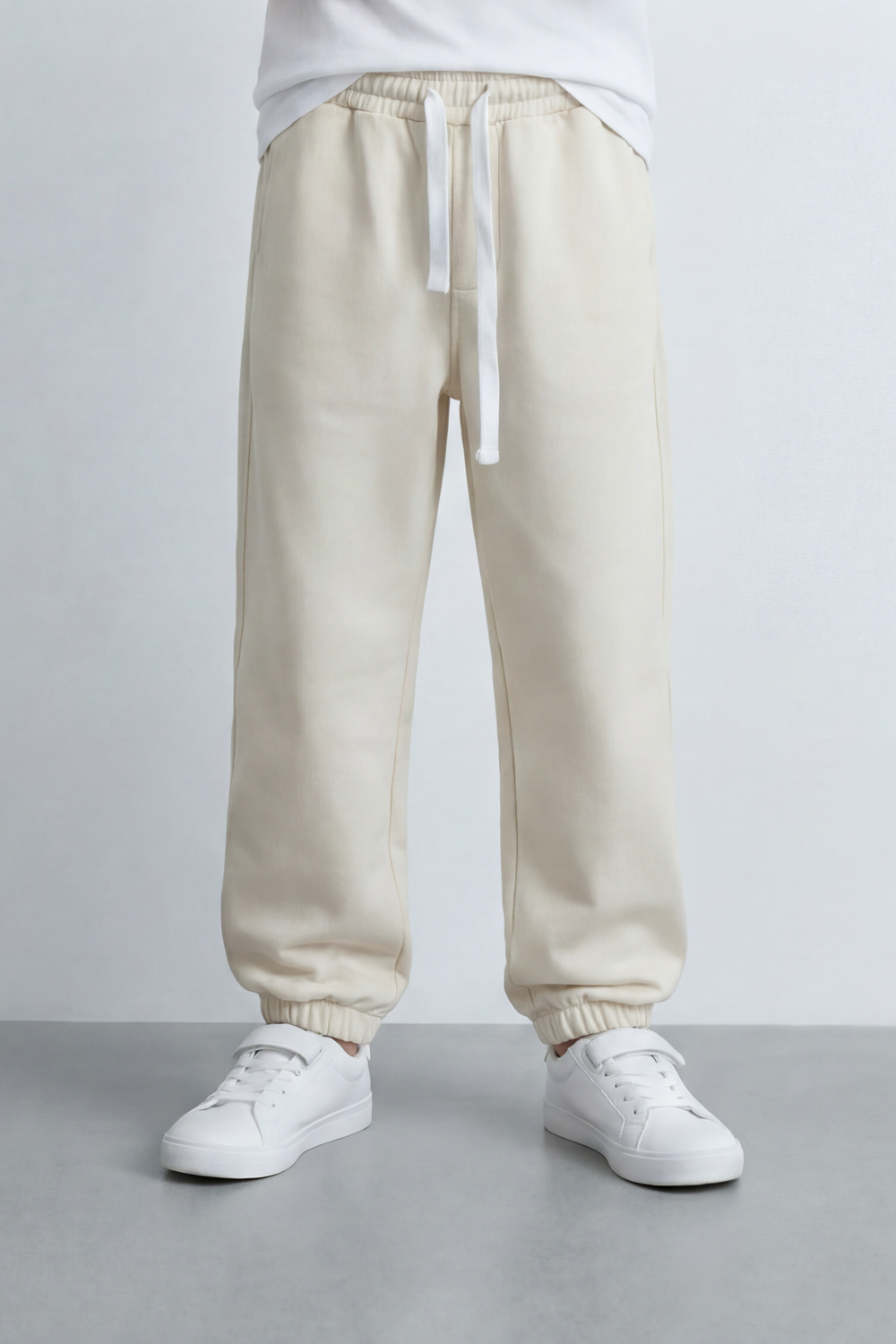 Boy's Tomato Store Cloud Jogger Sweatpants Plain Washed Surface With Soft Brushed Texture Relaxed Tapered Shape Elastic Waist Oversize