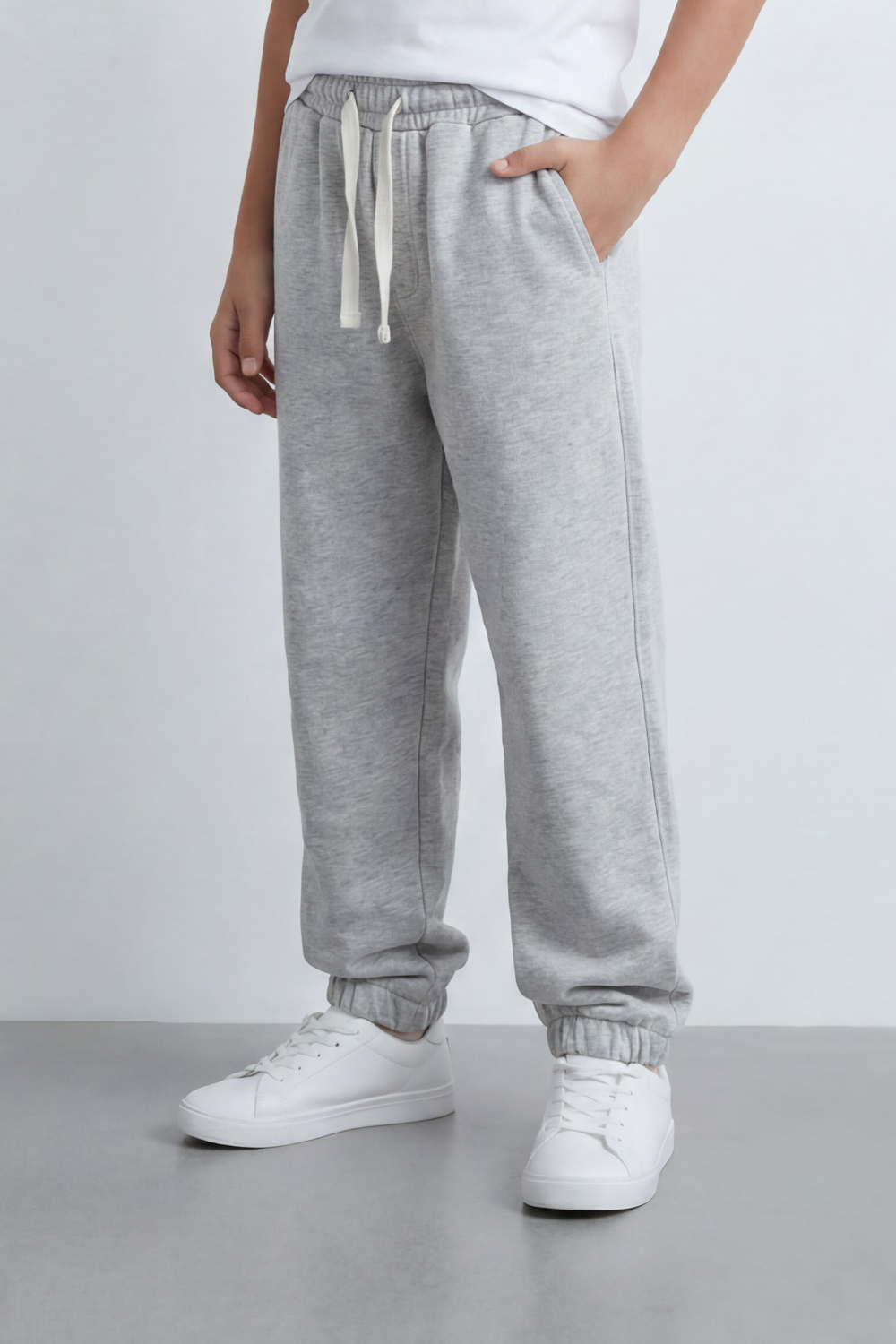Boy's Tomato Store Cloud Jogger Sweatpants Plain Washed Surface With Soft Brushed Texture Relaxed Tapered Shape Elastic Waist Oversize
