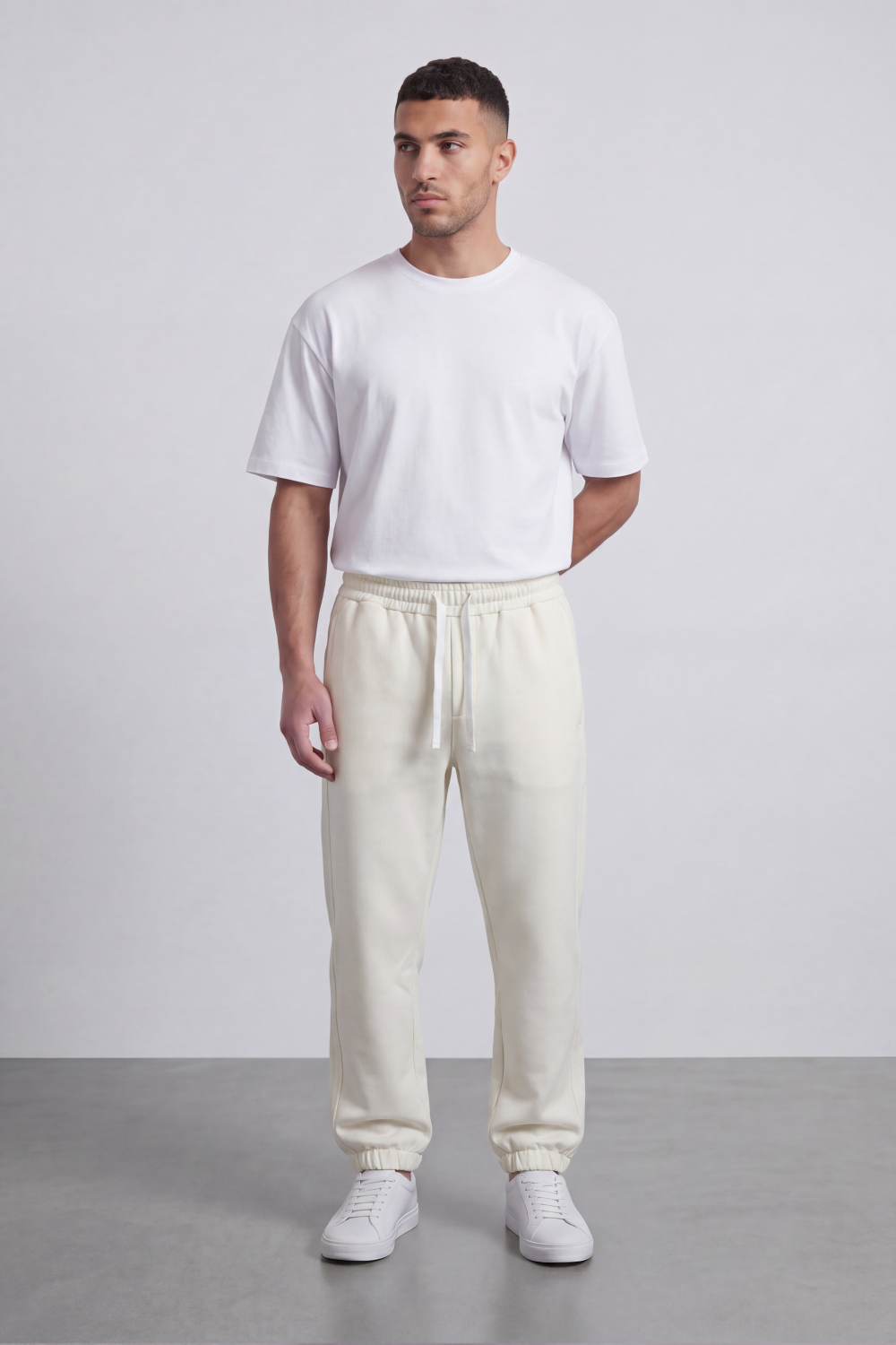 Men’s Tomato Store Lounge Route Jogger Oversize Sweatpants Soft Brushed Surface Clean Minimal Body Elastic Waist Drawcord Detail