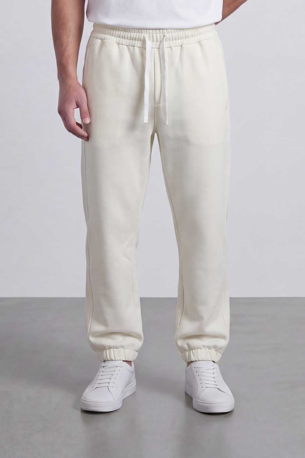 Men’s Tomato Store Lounge Route Jogger Oversize Sweatpants Soft Brushed Surface Clean Minimal Body Elastic Waist Drawcord Detail