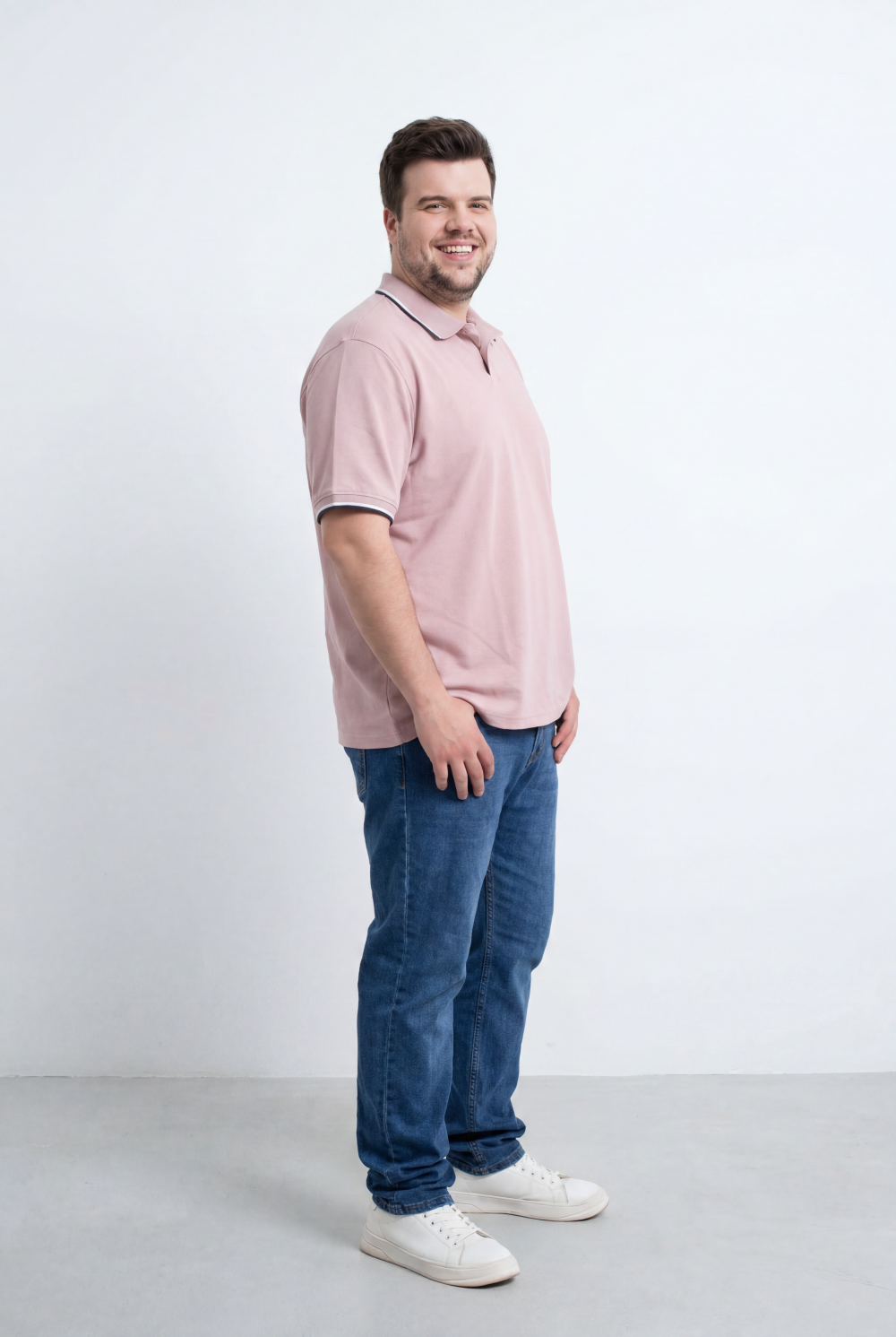 Men’s Tomato Store Big Size Polo Crafted Contrast Tipping Details On Collar And Sleeves