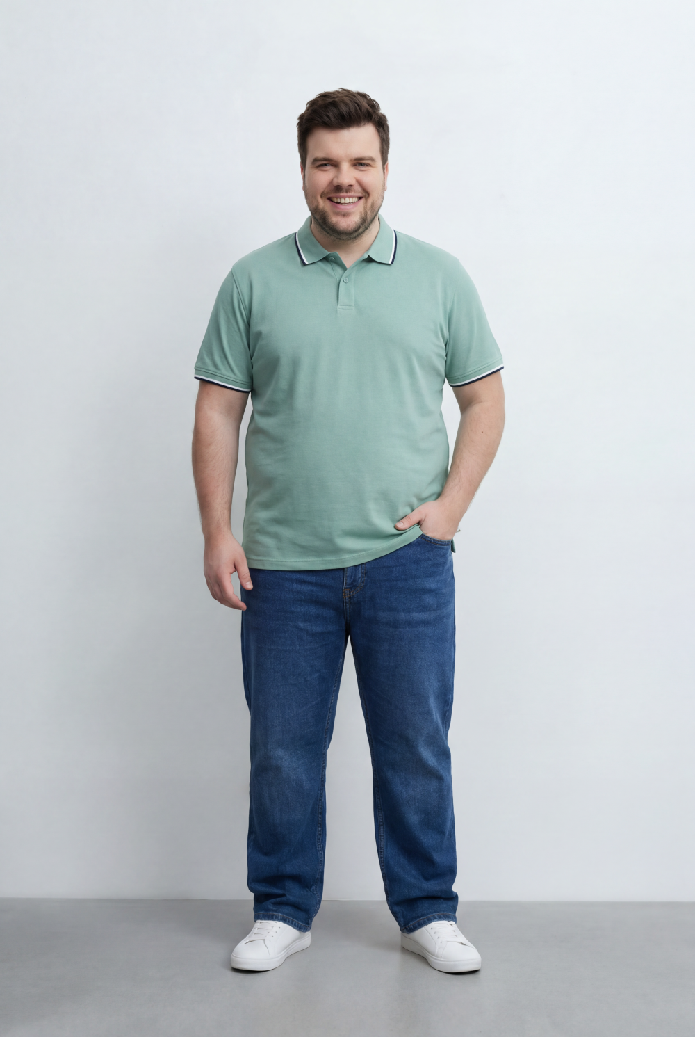 Men’s Tomato Store Big Size Polo Crafted Contrast Tipping Details On Collar And Sleeves